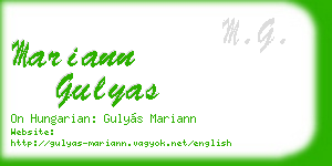 mariann gulyas business card